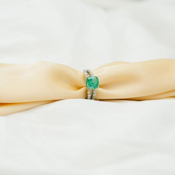925 Silver Emerald Spark Ring