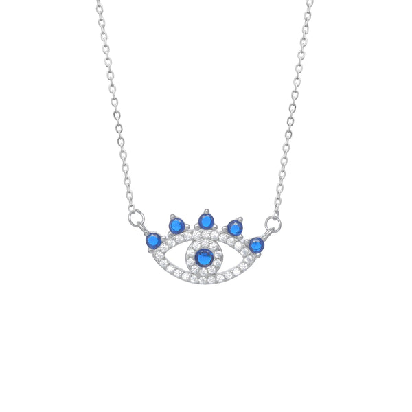 925 Silver Evil Eye Blue Stone Pendant
