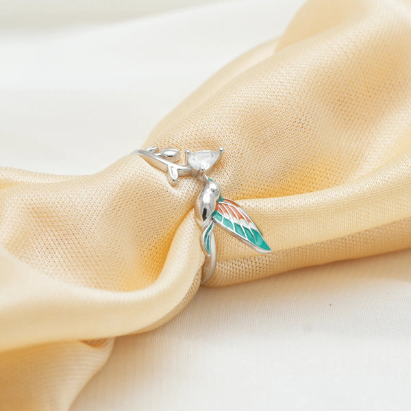 925 Silver Hummingbird Harmony Minimal Ring