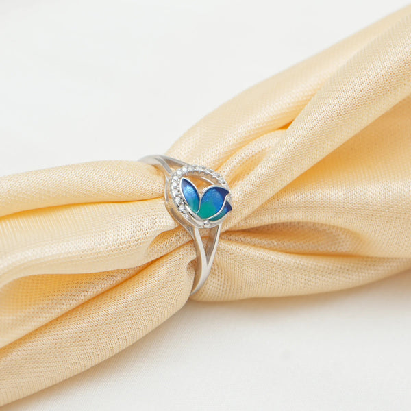 925 Silver Ocean Bloom Opal Ring