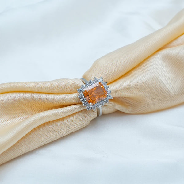 925 Silver Peach Radiance Ring