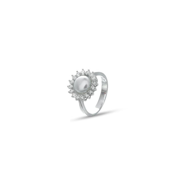 925 Silver Pearl Bloom Ring