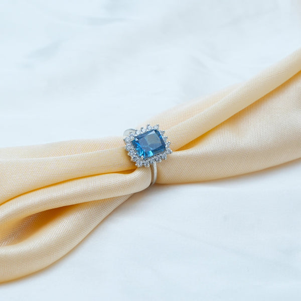 925 Silver Royal Blue Ring