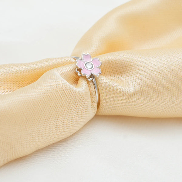 925 Silver Sakura Shine Floral Ring