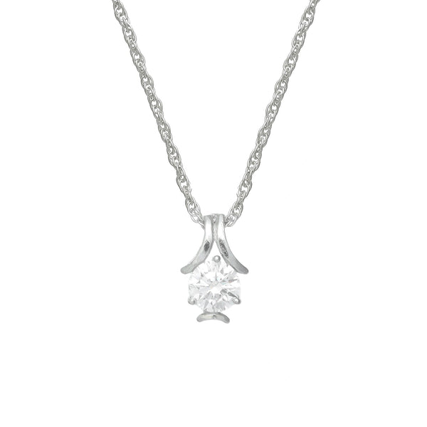 925 Silver Solitaire Teardrop Pendant
