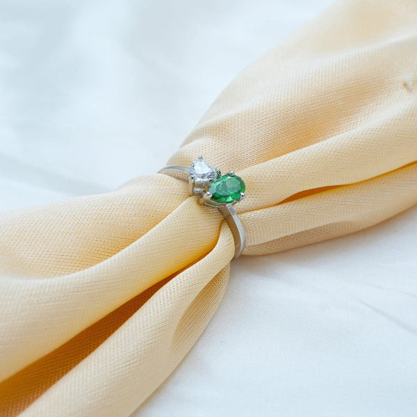 925 Silver Twin Teardrop Ring