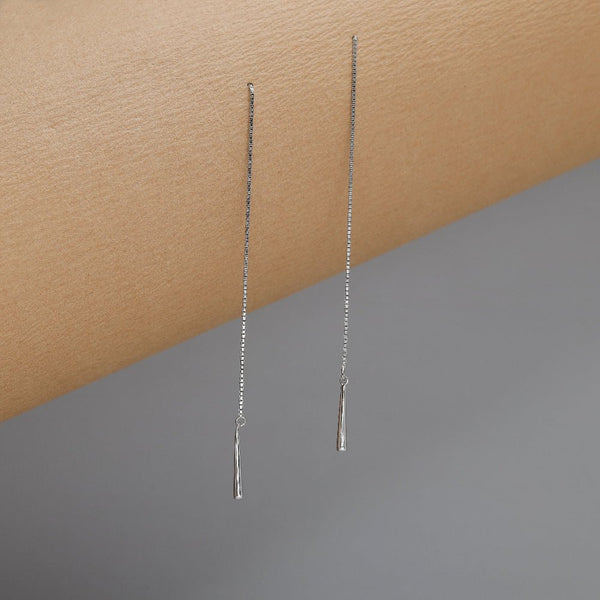 925 Silver Sleek Threader Drop Earrings