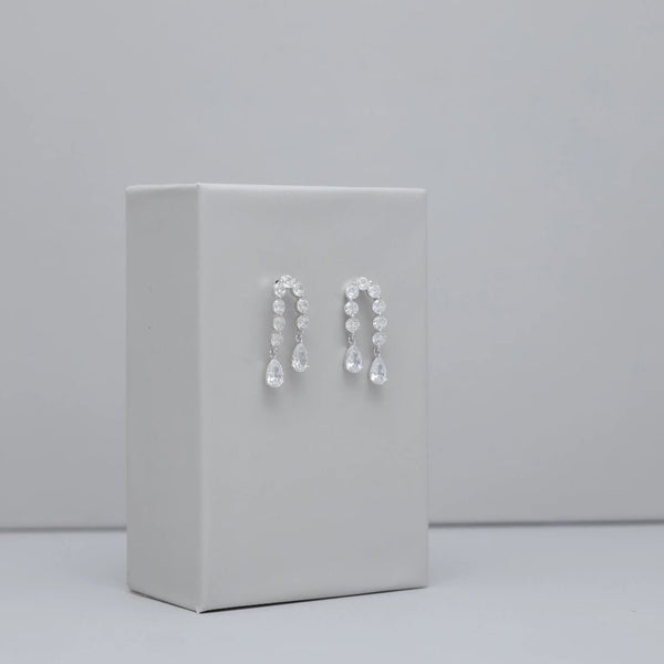 925 Silver Sparkle Drop Earrings