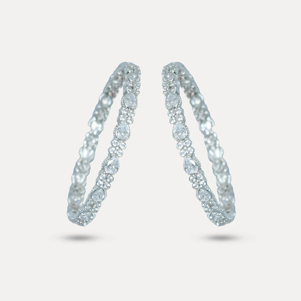 925 Sterling Silver Teardrop Elegance Bangles For Women