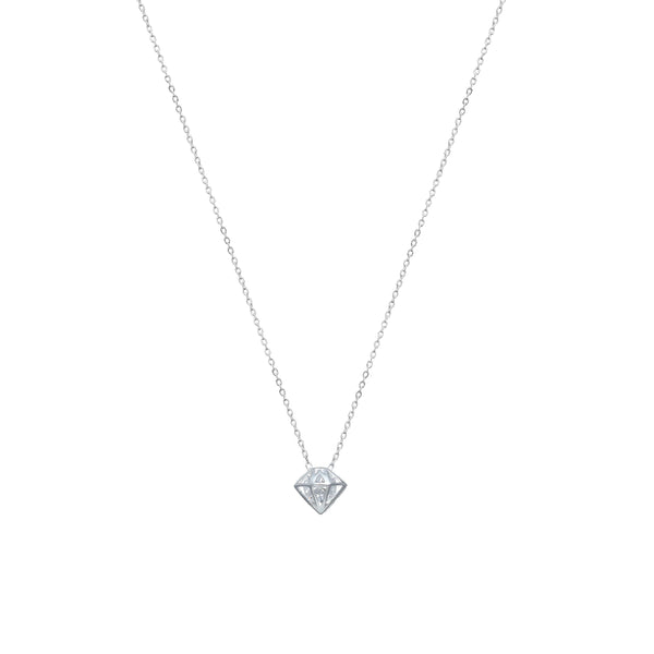 Silver Diamond Silhouette Chain Pendant
