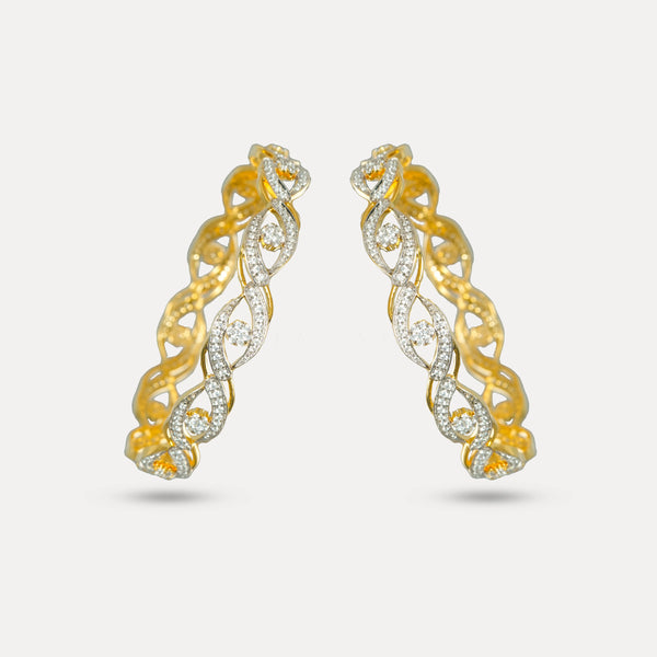 925 Sterling Golden Twirl Elegance Bangles For Women