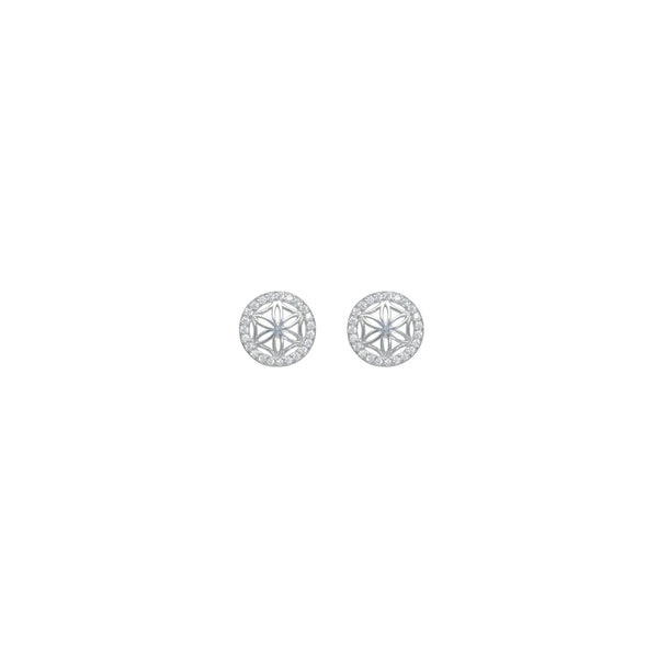 925 Silver Round Petal Studs