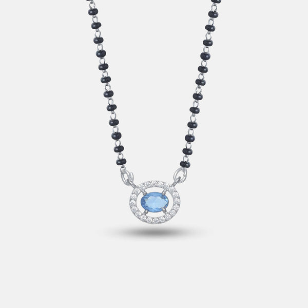 Blue Aura Silver Mangalsutra