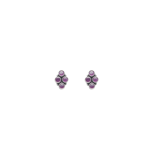 Pink Clover Stud Earrings