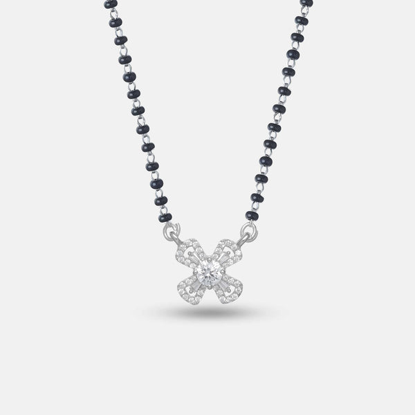 Silver Floral Spark Mangalsutra