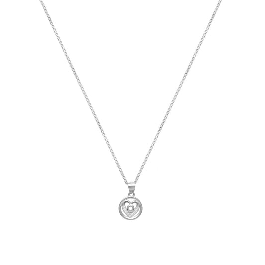 Silver Heart Halo Chain Pendant