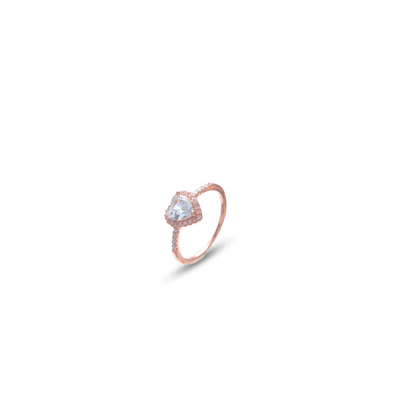 Rose Gold Heart Sparkle Ring