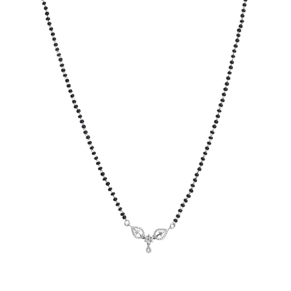 Silver Dewdrop Leaf Mangalsutra - tassyasilver.com