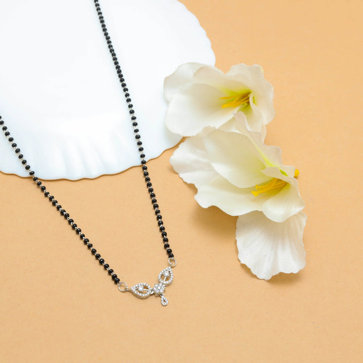 Silver Dewdrop Leaf Mangalsutra - tassyasilver.com