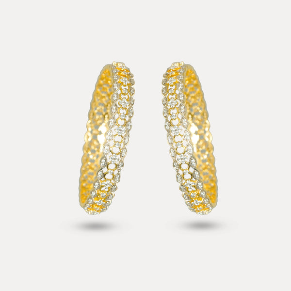 925 Sterling Golden Floral Glow Bangles For Women