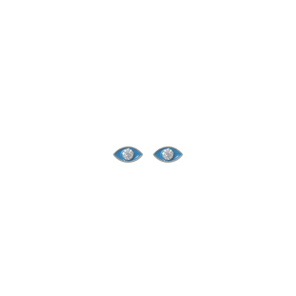925 Silver Blue Stone Eye Earrings