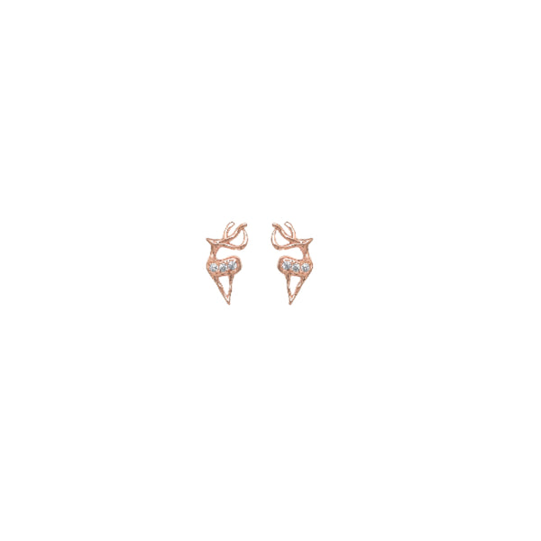 Silver Golden Antler Studs
