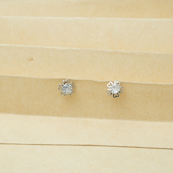 Silver Floral Aura Earrings