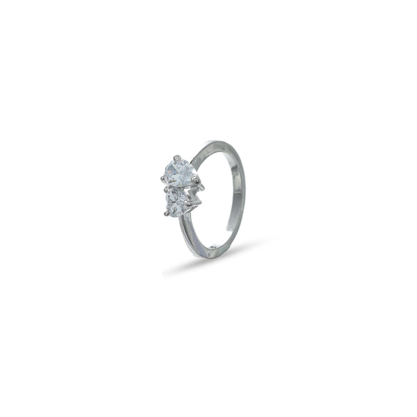 Silver Twin Spark Ring