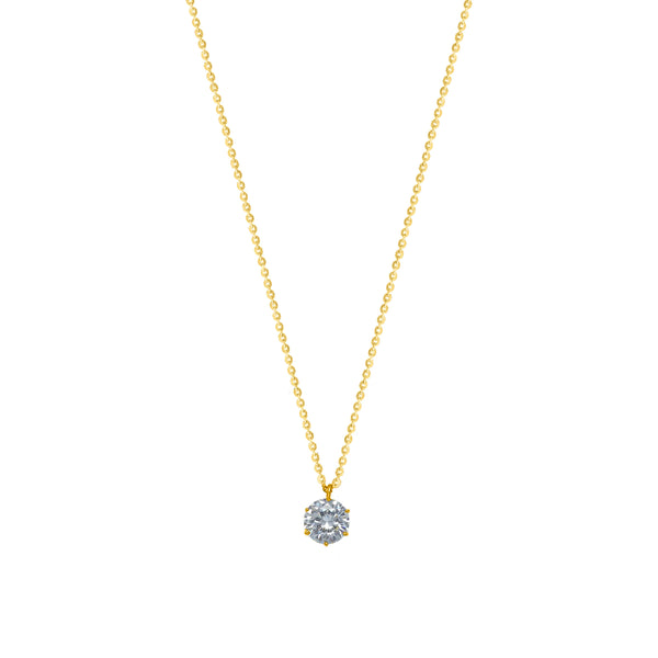 Golden Solitaire Chain Pendant