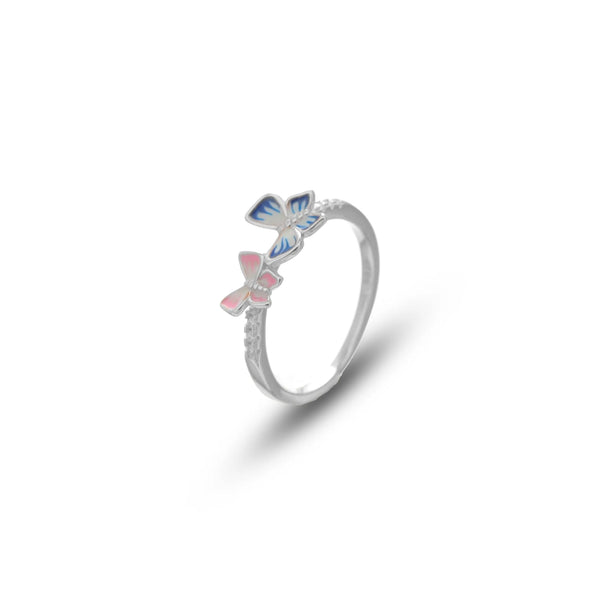 Silver Dance of Butterflies Ring