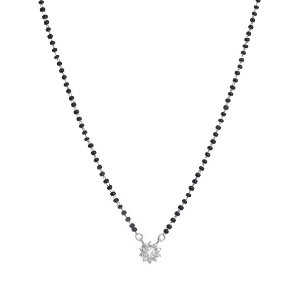 Silver Floral Bliss Mangalsutra - tassyasilver.com
