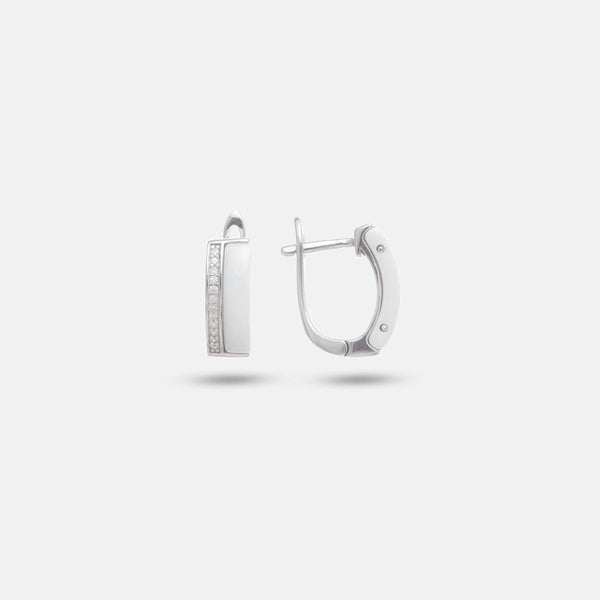 Ivory Crest Hoops