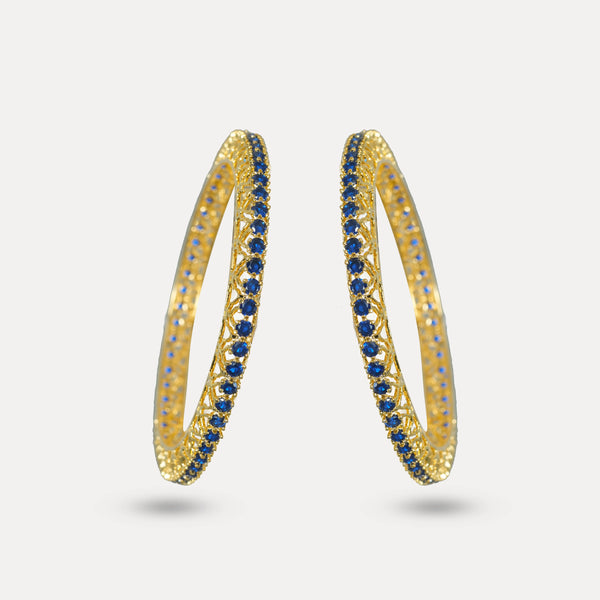 925 Sterling Golden Sapphire Glow Bangles For Women