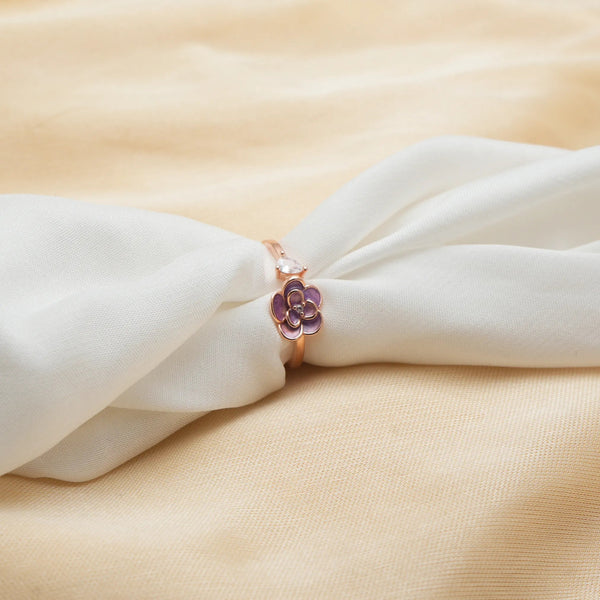 Rose Gold Blooming Sakura Ring