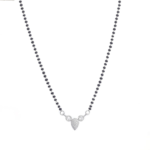 Silver Pear Shaped Mangalsutra - tassyasilver.com