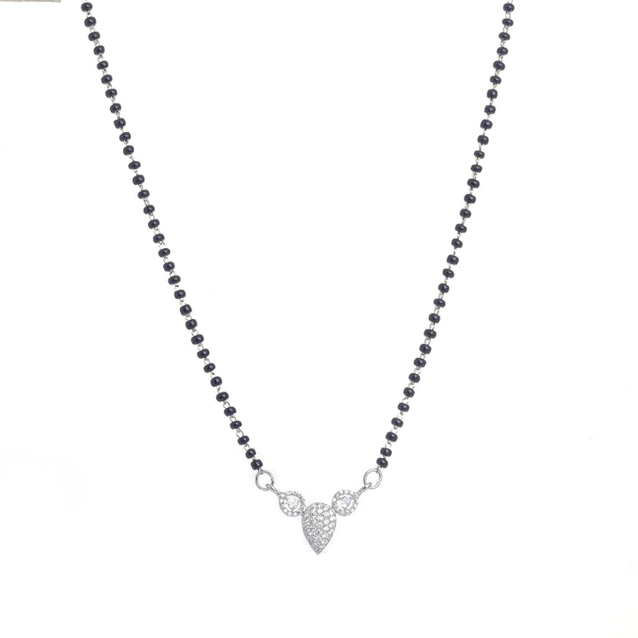 Silver Pear Shaped Mangalsutra - tassyasilver.com