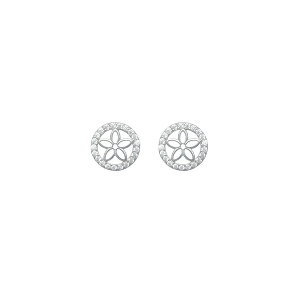 925 Silver Bloom Halo Studs