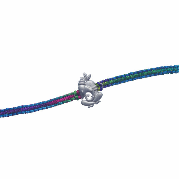 Silver Multicolour Ganpati Divine Rakhi