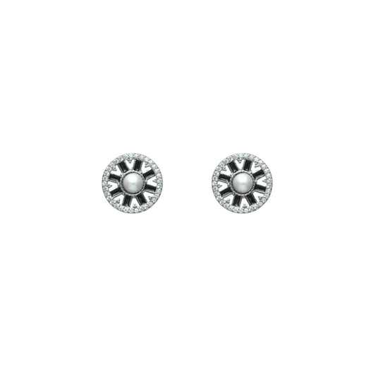 Silver Midnight Bloom Studs