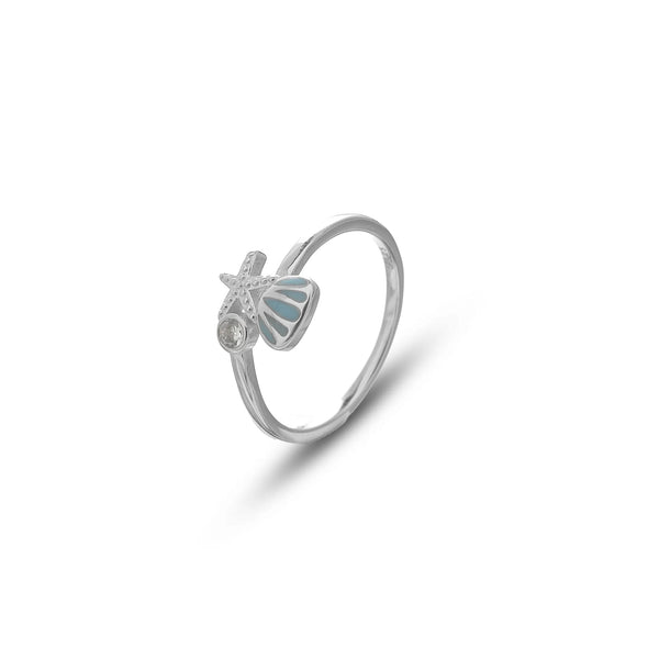 Silver Sea Breeze Charm Ring