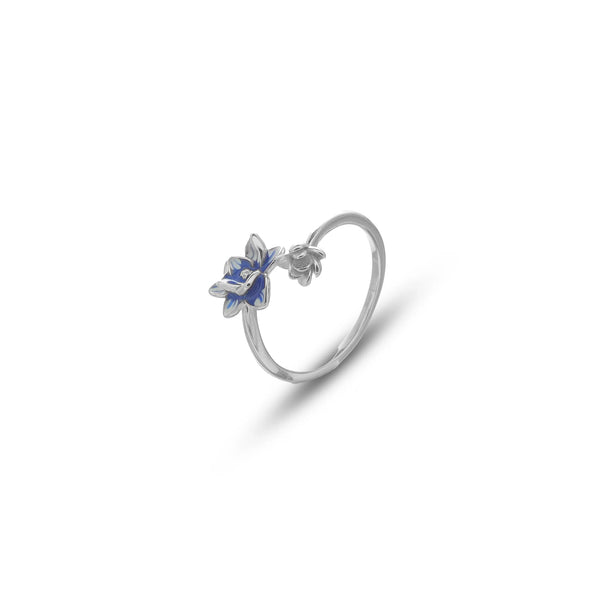 Silver Blossom Charm Ring