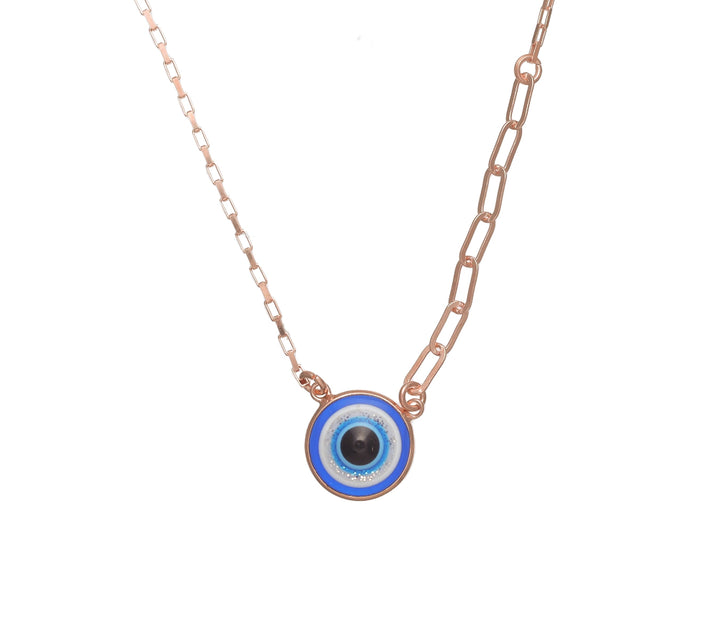 Tassya Blue Evil Eye Pendant – Protective 925 silver chain with blue evil eye charm, ideal for daily wear and good vibes.