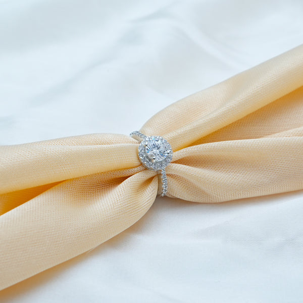 Silver Halo Radiance Ring