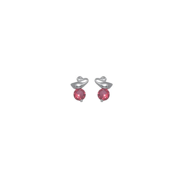 Silver Swan with Red Ruby Earrings - tassyasilver.com