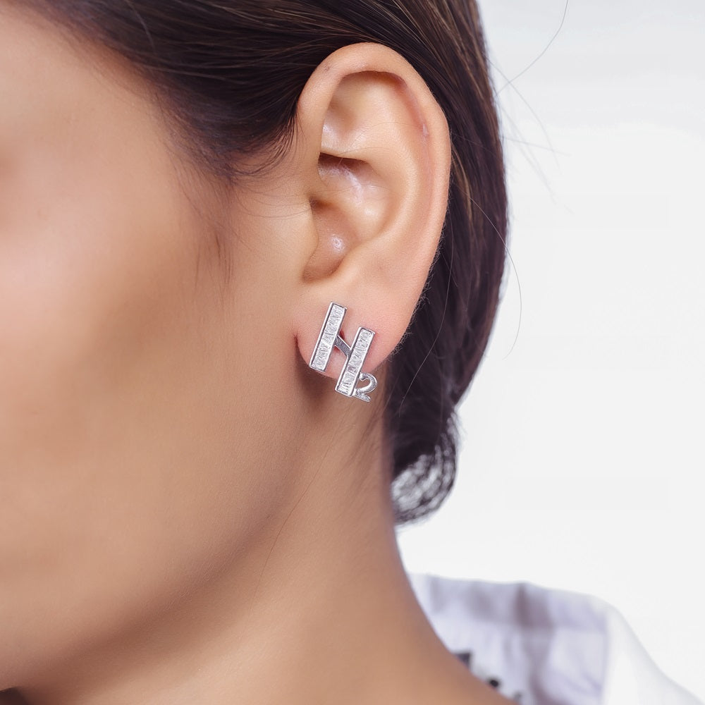 Silver H₂O Sparkle Studs