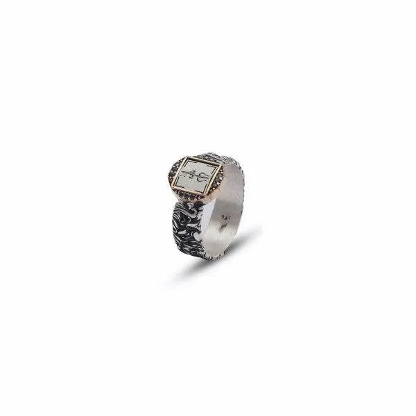 Silver Oxidized Trishul Ring - tassyasilver.com