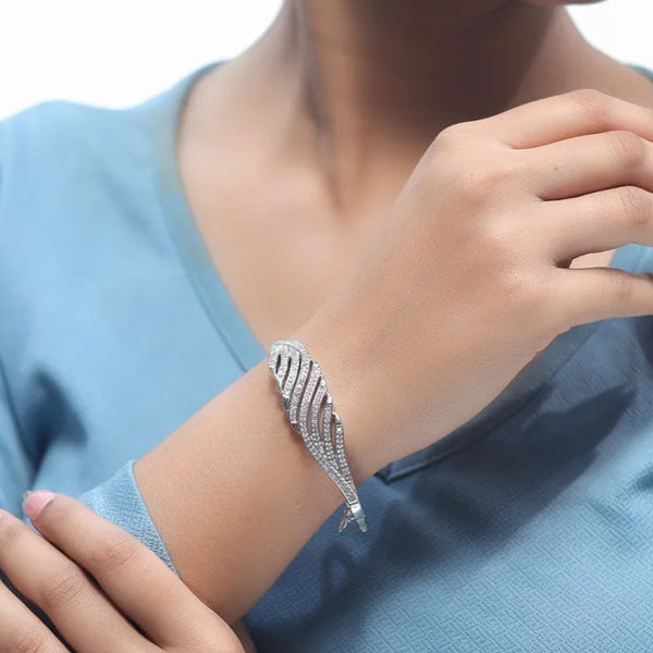 Silver Diamond Waves Kada