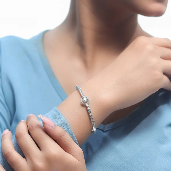 Silver Halo of Diamonds Kada
