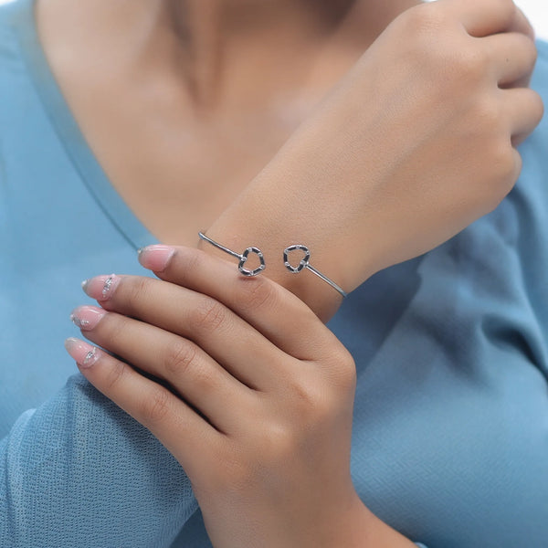 925 Silver Open Heart Kada