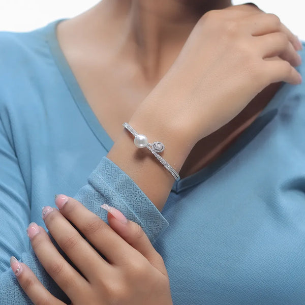 Silver Pearl Grace Cuff
